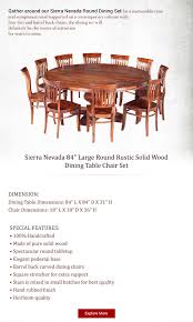 Sierra Nevada Round Rustic Solid Wood Dining Table Chair Set Rustic Solid Wood Dining Table Solid Wood Dining Table Wood Dining Table