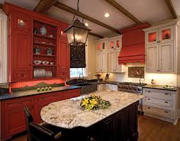 red kitchen cabinets