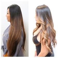 Here, the ultra warm tones are focused on the bottom half of the hair while the roots are a brunette tone that feels natural. Freerealringtonetomk Caramel Ombre Long Hair
