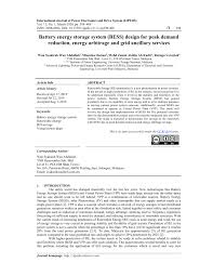 Guideline for suruhanjaya tenaga licenses. Pdf Battery Energy Storage System Bess Design For Peak Demand Reduction Energy Arbitrage And Grid Ancillary Services