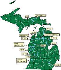 Michigan River Map River Map Upper Peninsula