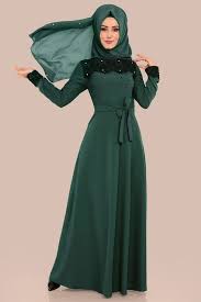 Modaselvim Elbise Danteli Incili Tesettur Elbise Pl800 S Zumrut Elbise The Dress Giyim