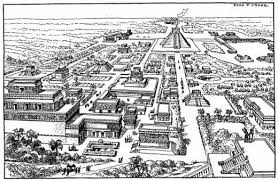 Mayan City Drawing Aztec Architecture Mayan Cities Ancient Mayan