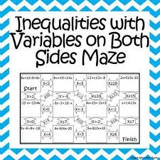 Inequalities With Variables On Both Sides Maze Worksheet Solving Inequalities Graphing Linear Inequalities Math Curriculum
