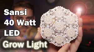 What is the typical grow light intensity led and fluorescent lamps produce about 60 lumens per watt which would mean 'burning' about 1.7 so, you will need about 350 watts per square meter with led or fluorescent lamps, maybe a bit more. Sansi 40 Watt Led Grow Light Review W Par Footprint 2018 Youtube