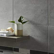 A grey border tile can add a subtle hint of luxury and jazziness when laid in between coordinating tiles. Cimenti Grey Matt Cimenti Ceramic Wall Tile Pack Of 10 L 400mm W 250mm Diy At B Q