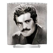 Omar Sharif, Vintage Actor by John Springfield Shower Curtain