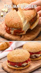 Italian Burger Video In 2020 Easy Burger Recipe Homemade Burgers Italian Burger