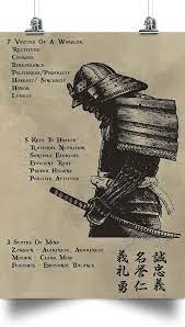 Maybe you would like to learn more about one of these? Samurai Poster 7 Virtues Of A Warrior Great Gift For Any Occasion Birthday Anniversary Christmas New Years Valentines Day Graduation In 2021 Samurai Quotes Warrior Quotes Samurai Wallpaper
