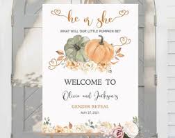 Fall Gender Reveal Etsy