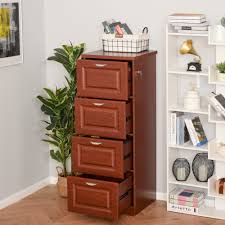 Maybe you would like to learn more about. Grey Oak Homcom Tall Wooden 4 Drawer Vertical File Cabinet With Enclosed Storage File Hangers And Lock And Key File Cabinets Com Office Products