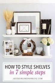 I'm looking for shelving ideas in either side of our tv console and have considered floating shelves. How To Style Shelves In 7 Simple Steps And My Fall Shelf Decor Abby Lawson