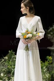 Robe de mariée pour les femmes dentelle long devant court court robe de soirée sans manches demoiselle d'honneur vêtements occasion, gray, us14. Robe Soiree Blanche Simple Pour Mariage Dos Nu Manche Longue Fermee En Mousseline Ref L1950 Robes De Mariee