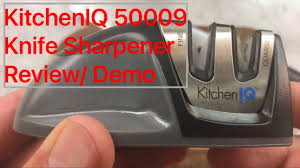 It's easy to adjust the sharpening angle by simply pushing down and turning the knob, adjusting both the coarse and fine sharpening slots. Kitchen Iq 50009 Knife Sharpener It S Awesome Youtube