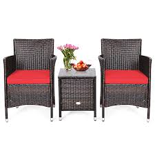 Pricing, promotions and availability may vary by location. Buy Costway Outdoor 3 Pcs Pe Rattan Wicker Furniture Sets Chairs Coffee Table Garden Red Blue Beige Gray By Costway On Dot Bo