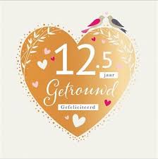 Wenskaart 12 5 Jaar Getrouwd Hart Feestbazaar Nl