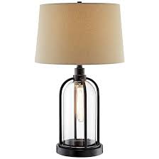 Anton Black Metal Clear Glass Night Light Table Lamp 42c87 Lamps Plus In 2020 Table Lamp Lamp Metal Table Lamps