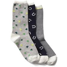 Gap Women Cozy Crew Socks 3 Pack Featuring Polyvore Women S Fashion Clothing Intimates Hosiery Socks Light Heather Grey Patterned Hosiery Socks Women Gap Women