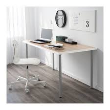 Linnmon Adils Table White White Stained Oak Effect Silver Color 59x29 1 2 Ikea Drawer Unit Linnmon Table Top Ikea