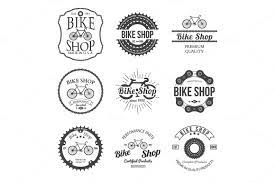 Set Of Bicycle Shop Logo Badges Shop Logo Bicycle Creative Market