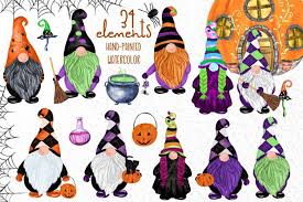 Halloween cartoons illustrations and clip art. Gnomes Clipart Thanksgiving Clipart Halloween Kids Clipart 863373 Illustrations Design Bundles