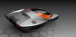 Rear View Of The Car In Flight Mode If You Look Closely You Can Just About See The Main Jet Air Intake In The Reflectio Flying Car Futuristic Cars Super Cars