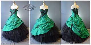Gothic Wedding Gown Green Wedding Dress Silk Black Wedding Gown Alternative Couture Custom Plus Si Green Wedding Dresses Black Wedding Gowns Silk Wedding Dress