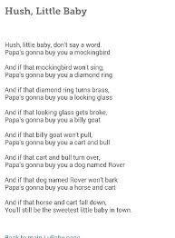 Hush Little Baby Lullaby Hush Hush Baby Lullabies Little Babies