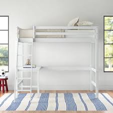 Shop white wood loft bunk bed with desk under featuring two sleeping spaces in one! Loft Bed With Desk Underneath Wayfair