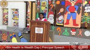 1.what should we do to stay healthy? 06 Principal Speech 18th Health Is Wealth Day Youtube