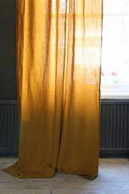 Linen Blend Curtain With Gold Spot Dijon Gold Curtains Living Room Gold Curtains Bedroom Yellow Curtains Living Room