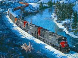 5d Diamond Painting Train In The Snow Kit Truckee River Train Pictures Train