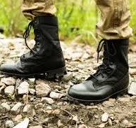 Botas Táticas Masculinas em Couro Genuíno Preto ...
