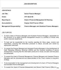 Adapt this sample job description for manager positions to meet your. Financial Manager Job Description 8 Free Word Pdf Format Download Free Premium Templates