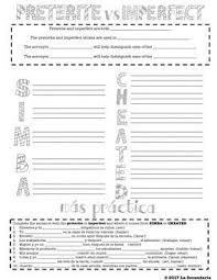 Identify The Tenses In Bold Then Match Them With The Correct Description Students Will Better Understand The Differences Between The Preterite And Imperfect With The Graphic Organizer By U Im Not Perfect Preterite Graphic Organizers