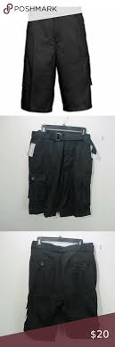 Galaxy Mens Flat Front Belted Cargo Shots Black 36 Mens Stretch Jeans Mens Navy Shorts Slim Fit Men