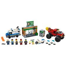 Lego City Pickup Caravan 60182 Building Kit 344 Pieces Lego City Politiemonstertruck Overval 60245 In 2020 Lego City Monster Trucks En Politie Agenten