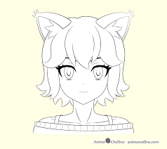 Anime Drawings Easy Girl Kitty Ears Short Hair Google Search Anime Drawings Ears Easy Girl Google Hair Kit Cute Anime Cat Easy Drawings Anime Drawings