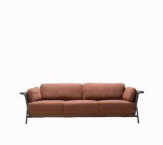 modern style three person sofa orange w1100 d890 h730 sh 430 iron frame black iron spray painted feet mid century leather sofa mid century sofa comfy sofa