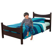 Giantex wood bed frame twin size, rustic style platform bed w/headboard & footboard, solid wood slat support, no box spring needed, panel bed mattress foundation for any kid will be proud to transition to a classic children's bed with their very own kidkraft addison twin size bed in white. Kidkraft Kidkraft Wooden Addison Modern Twin Sized Bed For Children Espresso Walmart Com Walmart Com
