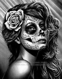 Black And White Realistic Sugar Skull Tattoo Pin On Day Of The Dead Tattoos