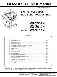Macos high sierra 10.13.x, macos sierra 10.12.x, mac os this digital copier uses a network printer that is compatible with. Sharp Mx 2314n 2614n 3114n Printer Copier Service Manual And Repair Guide In 2021 Repair Guide Manual Repair