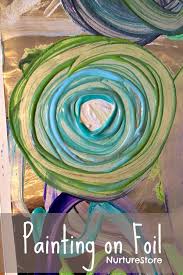 Ball up pieces of crepe paper, then attach them to the. Simple Art Ideas Painting On Foil Nurturestore
