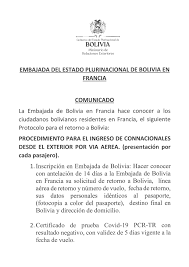 O documento vai passar a ser usado para circulação interna, acesso a eventos desportivos, culturais e familiares. Ambassade De Bolivie En France Procedimiento Para El Ingreso De Connacionales Desde El Exterior Por Via Aerea