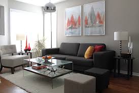 Wonderful Interior Living Room Astounding Modern Gray Living Room With Dark And Grey Sofa And Glass Living Room Grey Small Living Rooms Small Apartment Living