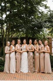 Romantic Tidewater Inn Wedding Emily Max Gold Bridesmaid Dresses Wedding Bridesmaid Dresses Sequin Bridesmaid Dresses