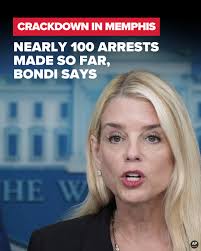 Officers in Memphis arrested nearly 100 people within 72 hours, U.S.  Attorney General Pam Bondi said. This included a Tren de Aragua terrorist,  a felon in possession of a firearm and a