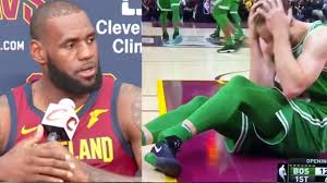 During a break in the action, cleveland's lebron james and isaiah thomas reportedly went into the locker room to visit with. Lebron James Nba Players React To Gordon Hayward S Gruesome Leg Ankle Injury Youtube