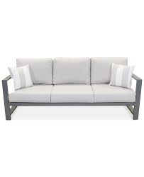 Furniture Aruba Grey Aluminum Outdoor Sofa With Sunbrella Cushion Created For Macy S Reviews Furniture Macy S In 2020 Outdoor Sofa Sunbrella Cushions Sofa