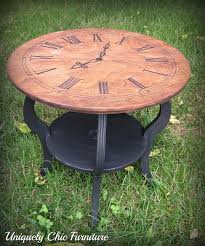 Uniquely Chic June 2012 Love This Clock Face Table Want To Do Something Like This Stencil Furniture Chic Furniture Refinishing Furniture